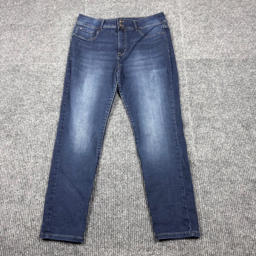 Curve Appeal Curve Creator Dark Wash Skinny Jeans Womens 14/32 Stretch Denim